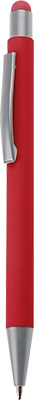 Gumírozott fém érintőképernyős golyóstoll - Piros