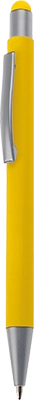 Gumírozott fém érintőképernyős golyóstoll - Sárga