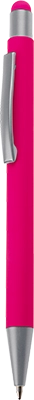 Gumírozott fém érintőképernyős golyóstoll - Rózsaszín