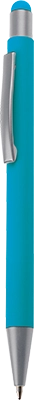 Gumírozott fém érintőképernyős golyóstoll - Világos Kék