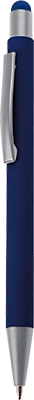 Gumírozott fém érintőképernyős golyóstoll - Sötétkék