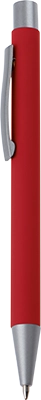Gumírozott fém golyóstoll - Piros