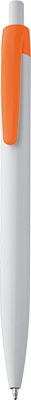 Fehér műanyag golyóstoll - Narancssárga