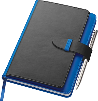 256 oldalas A5 jegyzetfüzet kártyatartó rekeszekkel - Kék