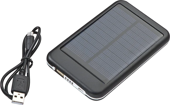 4000 mAh napelemes powerbank - Fekete