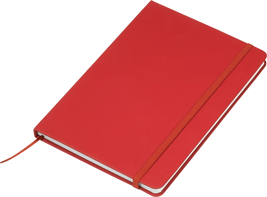160 oldalas A5 jegyzetfüzet újrahasznosított PU-borítóval - Piros