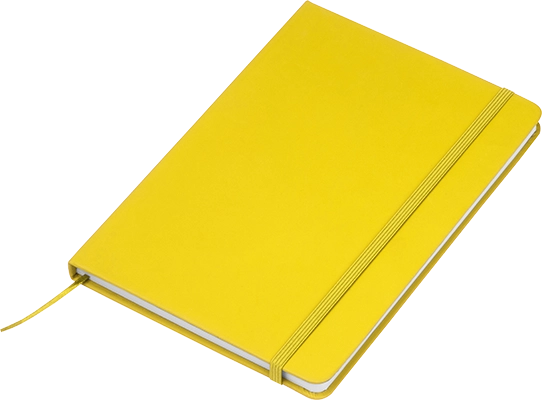 160 oldalas A5 jegyzetfüzet újrahasznosított PU-borítóval - Sárga