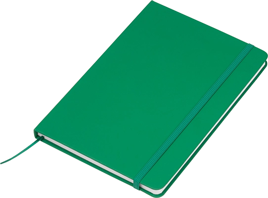 160 oldalas A5 jegyzetfüzet újrahasznosított PU-borítóval - Zöld