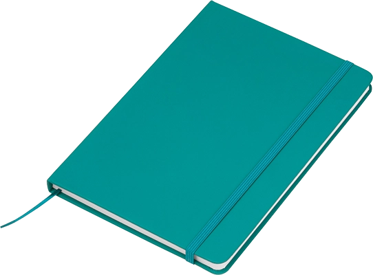 160 oldalas A5 jegyzetfüzet újrahasznosított PU-borítóval - Türkiz