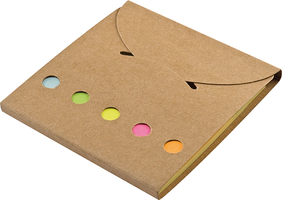 Jegyzettömb jelölőcsíkkal - Barna