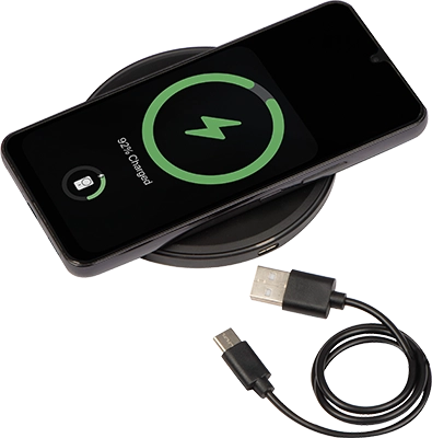 Vezeték nélküli töltő LED világítással - Fekete