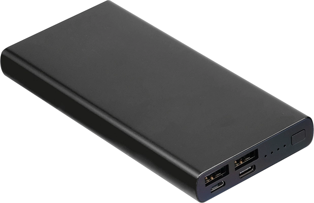 10 000 mAh fém powerbank - Fekete