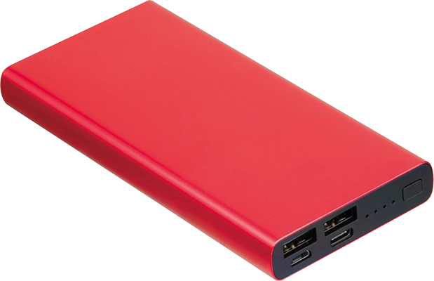 10 000 mAh fém powerbank - Piros