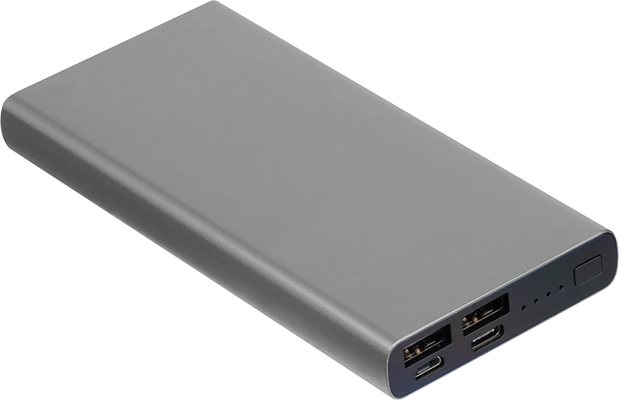 10 000 mAh fém powerbank - Szürke