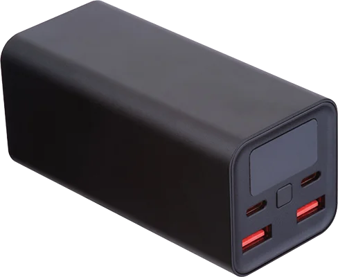 20 000 mAh alumínium powerbank 70 W-tal - Fekete