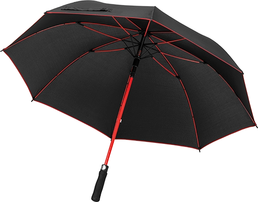 Pongee esernyő színes szegéllyel - Piros