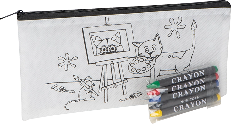 Színezhető non-woven tolltartó - Fehér