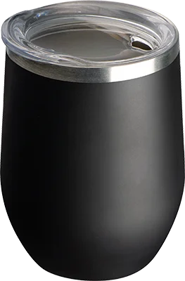 300 ml termoszbögre átlátszó fedéllel - Fekete