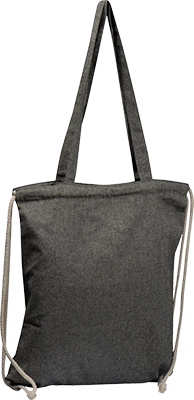 140 g/m² újrahasznosított pamut tornazsák - Fekete