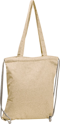 140 g/m² újrahasznosított pamut tornazsák - Fehér