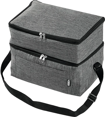 RPET hűtőtáska 2 rekesszel - Sötétszürke