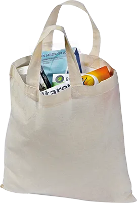 140 g/m² rövid fülű kis vászontáska - Fehér