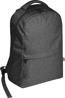 RPET üzleti hátizsák USB csatlakozóval - Fekete