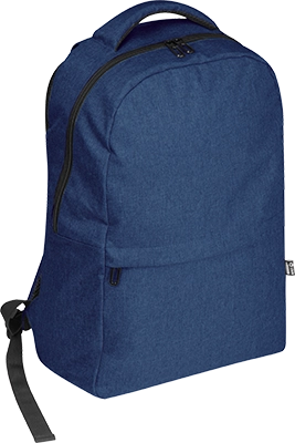 RPET üzleti hátizsák USB csatlakozóval - Sötétkék