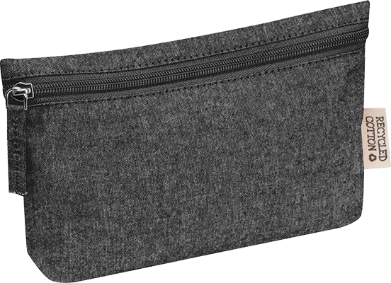 Kozmetikai táska újrahasznosított pamutból - Fekete