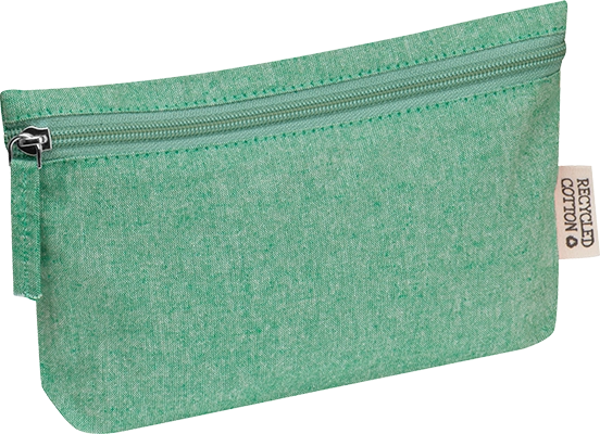 Kozmetikai táska újrahasznosított pamutból - Zöld