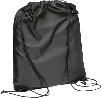 Vízlepergető RPET tornazsák csatos zárással - Fekete