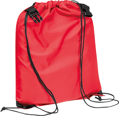 Vízlepergető RPET tornazsák csatos zárással - Piros