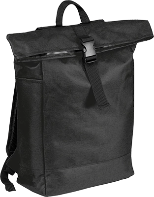 Roll-top futár hátizsák - Fekete