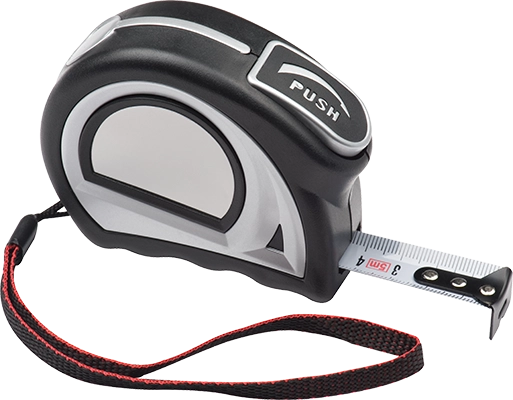 3 m-es acél mérőszalag - Fekete