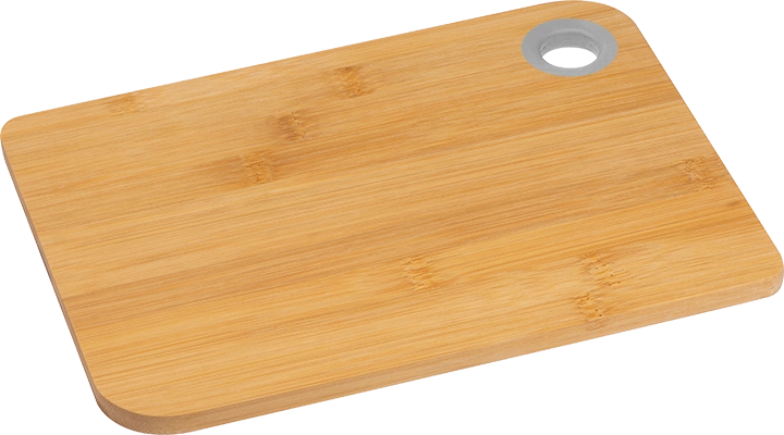 Bambusz vágódeszka szilikon akasztógyűrűvel - Bézs