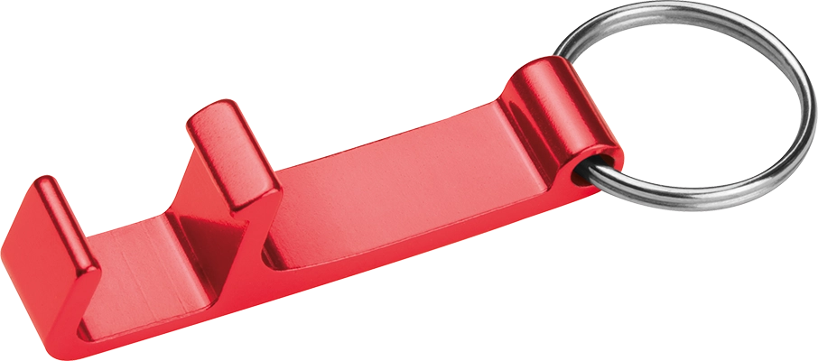 Üvegnyitó kulcstartó mobiltartó funkcióval - Piros
