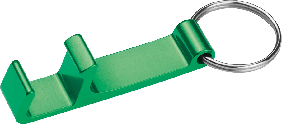 Üvegnyitó kulcstartó mobiltartó funkcióval - Zöld