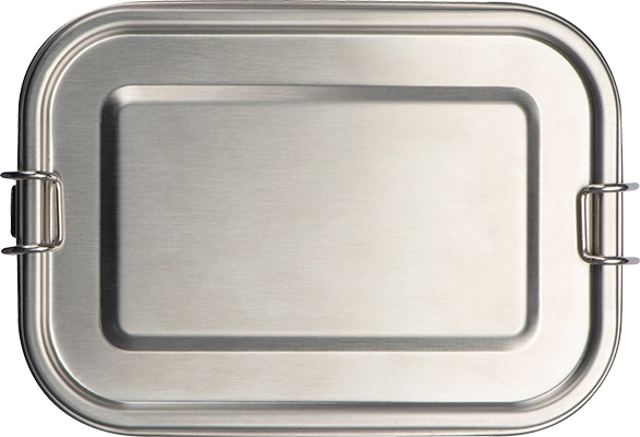 Téglalap alakú rozsdamentes ételhordó doboz - Szürke