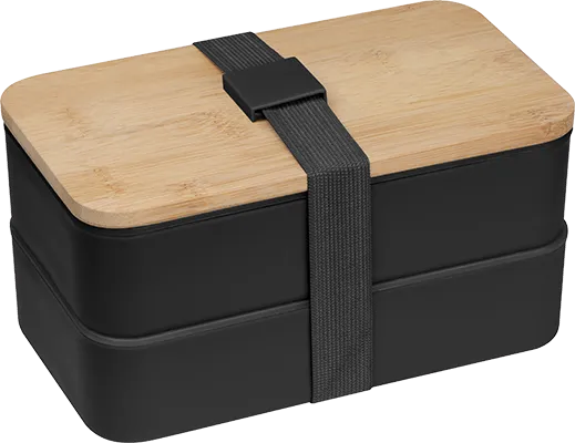 Két elemes uzsonnás doboz - Fekete