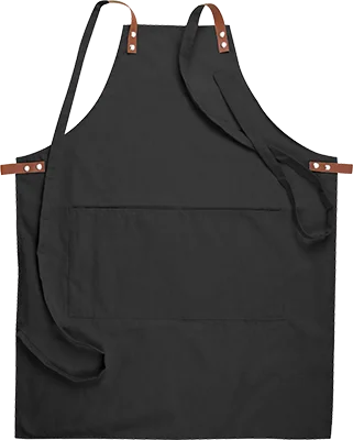 Pamut kötény (340 g/m²) - Fekete