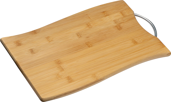 Bambusz vágódeszka fém fogórésszel - Bézs