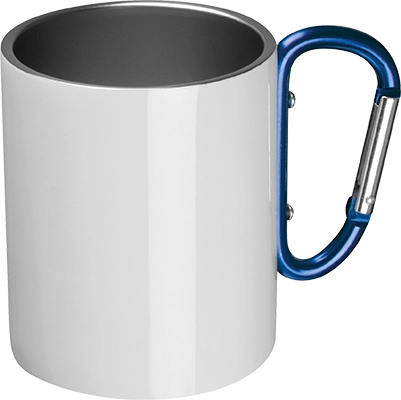Acél bögre karabinerrel - Kék