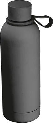500 ml gumírozott termosz csuklópánttal - Sötétszürke
