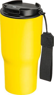 550 ml acél termoszbögre hordozópánttal - Sárga