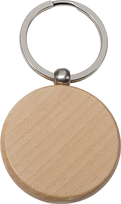 Kerek bükkfa kulcstartó - Barna