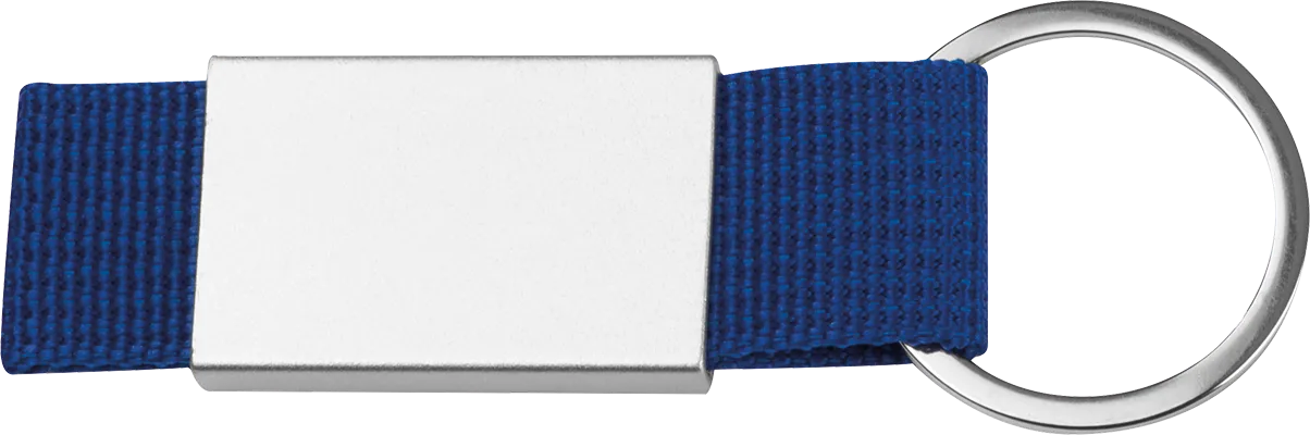 Kulcstartó textil szalaggal - Kék