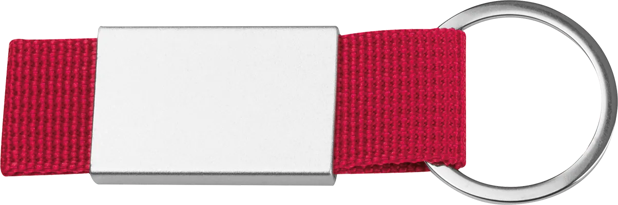 Kulcstartó textil szalaggal - Piros