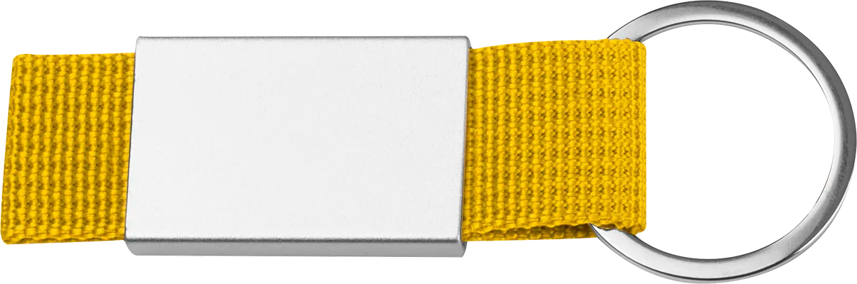 Kulcstartó textil szalaggal - Sárga