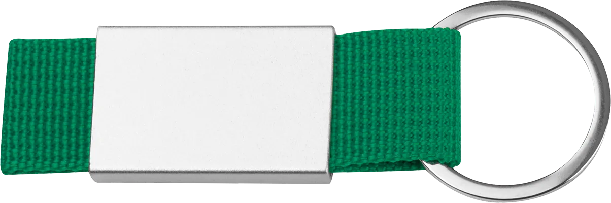 Kulcstartó textil szalaggal - Zöld