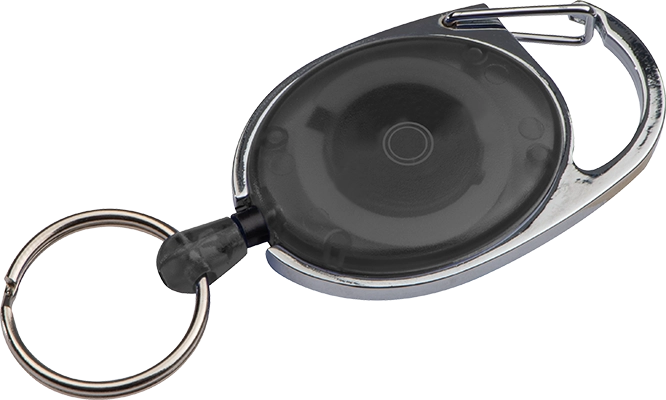 Kulcstartó kihúzható karabinerrel - Fekete